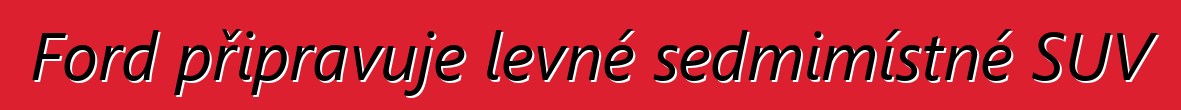 Ford připravuje levné sedmimístné SUV
