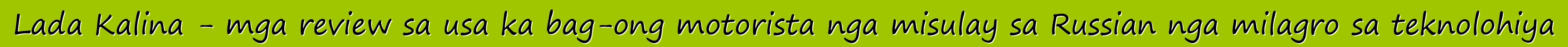 Lada Kalina - mga review sa usa ka bag-ong motorista nga misulay sa Russian nga milagro sa teknolohiya