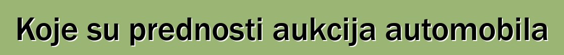 Koje su prednosti aukcija automobila