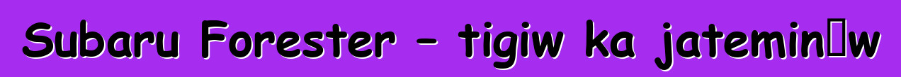 Subaru Forester – tigiw ka jateminɛw