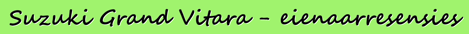 Suzuki Grand Vitara - eienaarresensies