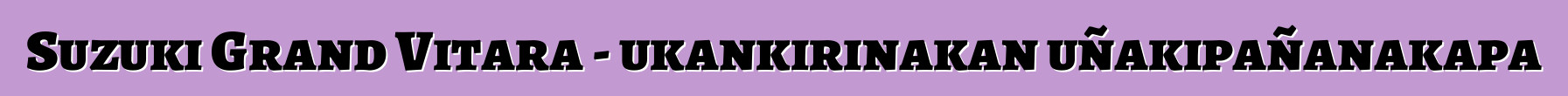 Suzuki Grand Vitara - ukankirinakan uñakipañanakapa