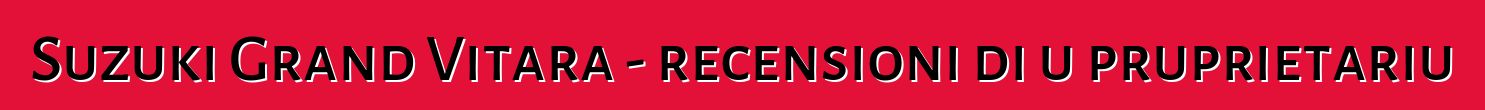 Suzuki Grand Vitara - recensioni di u pruprietariu