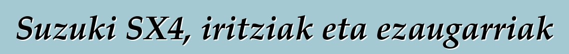 Suzuki SX4, iritziak eta ezaugarriak