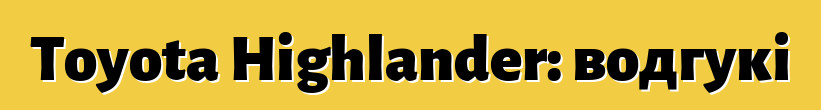 Toyota Highlander: водгукі