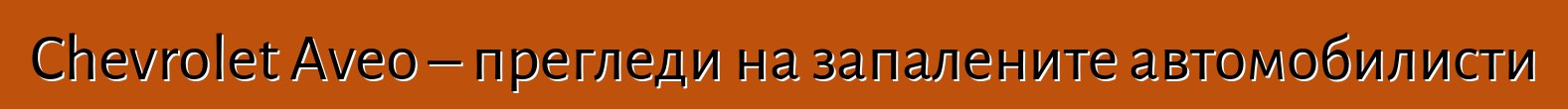 Chevrolet Aveo – прегледи на запалените автомобилисти