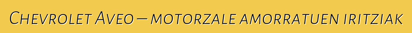Chevrolet Aveo – motorzale amorratuen iritziak