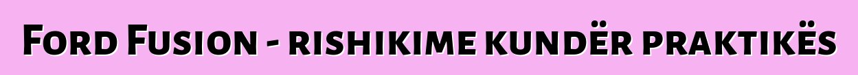 Ford Fusion - rishikime kundër praktikës