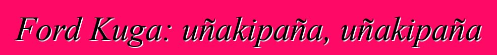 Ford Kuga: uñakipaña, uñakipaña