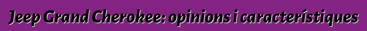 Jeep Grand Cherokee: opinions i característiques