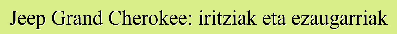 Jeep Grand Cherokee: iritziak eta ezaugarriak