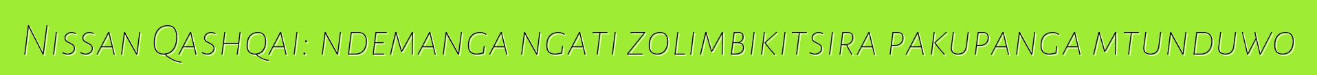 Nissan Qashqai: ndemanga ngati zolimbikitsira pakupanga mtunduwo