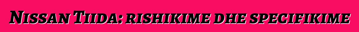 Nissan Tiida: rishikime dhe specifikime
