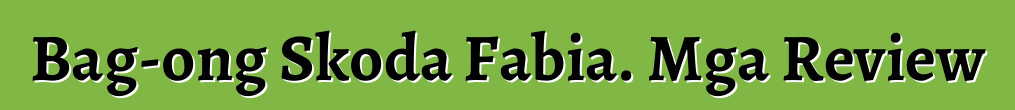 Bag-ong Skoda Fabia. Mga Review