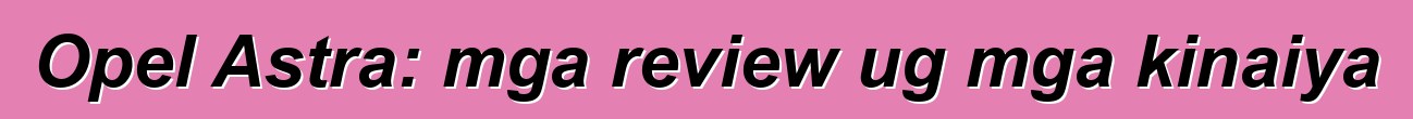 Opel Astra: mga review ug mga kinaiya