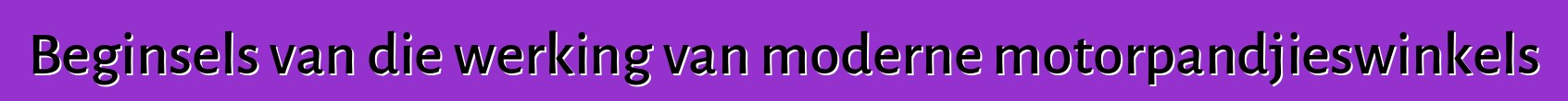 Beginsels van die werking van moderne motorpandjieswinkels