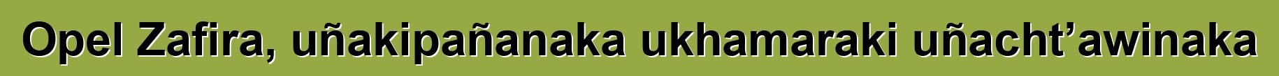Opel Zafira, uñakipañanaka ukhamaraki uñacht’awinaka