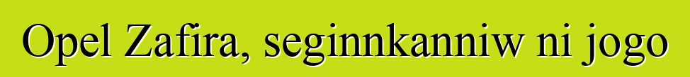 Opel Zafira, seginnkanniw ni jogo