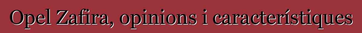 Opel Zafira, opinions i característiques