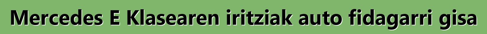 Mercedes E Klasearen iritziak auto fidagarri gisa