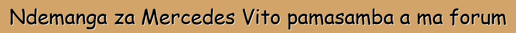 Ndemanga za Mercedes Vito pamasamba a ma forum