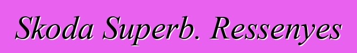 Skoda Superb. Ressenyes