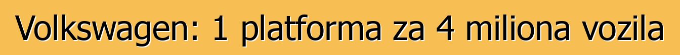 Volkswagen: 1 platforma za 4 miliona vozila