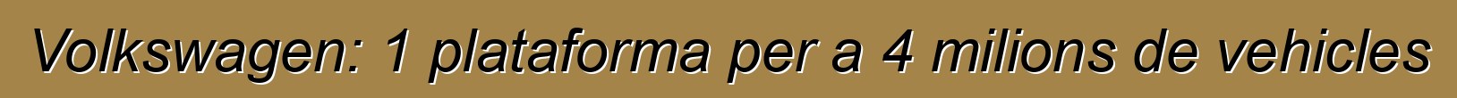 Volkswagen: 1 plataforma per a 4 milions de vehicles