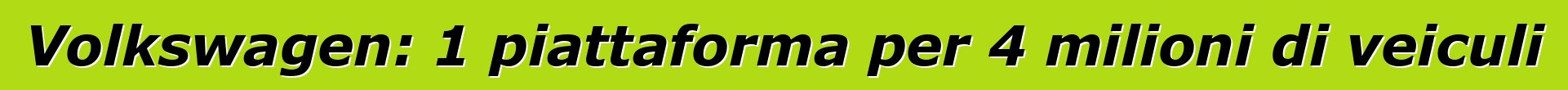 Volkswagen: 1 piattaforma per 4 milioni di veiculi