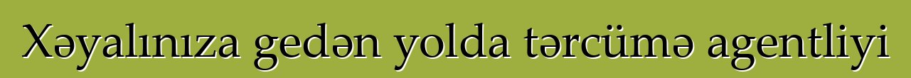 Xəyalınıza gedən yolda tərcümə agentliyi
