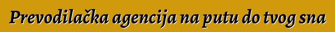 Prevodilačka agencija na putu do tvog sna