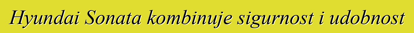 Hyundai Sonata kombinuje sigurnost i udobnost