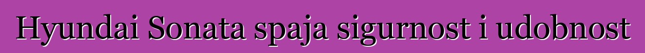 Hyundai Sonata spaja sigurnost i udobnost