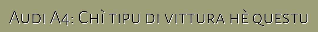 Audi A4: Chì tipu di vittura hè questu