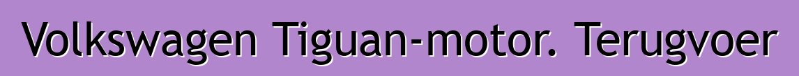 Volkswagen Tiguan-motor. Terugvoer