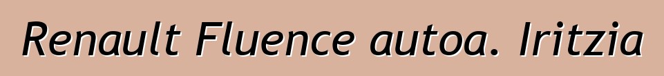 Renault Fluence autoa. Iritzia