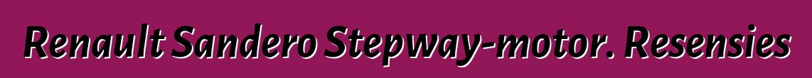 Renault Sandero Stepway-motor. Resensies