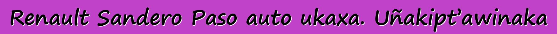Renault Sandero Paso auto ukaxa. Uñakipt’awinaka