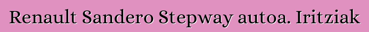 Renault Sandero Stepway autoa. Iritziak