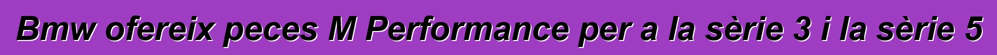 Bmw ofereix peces M Performance per a la sèrie 3 i la sèrie 5