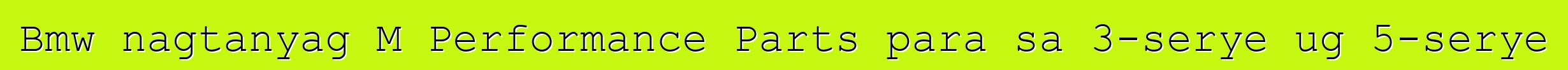 Bmw nagtanyag M Performance Parts para sa 3-serye ug 5-serye