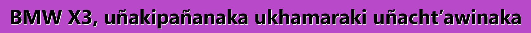 BMW X3, uñakipañanaka ukhamaraki uñacht’awinaka
