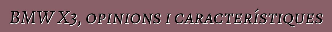 BMW X3, opinions i característiques