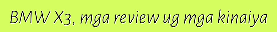 BMW X3, mga review ug mga kinaiya