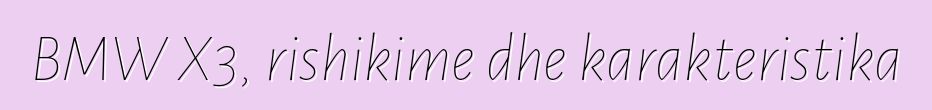 BMW X3, rishikime dhe karakteristika