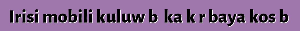 Irisi mobili kuluw bɛ ka kɔrɔbaya kosɛbɛ