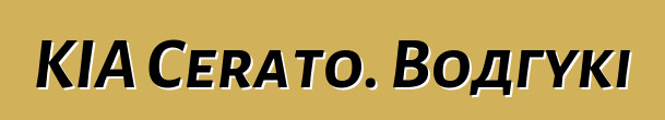 KIA Cerato. Водгукі