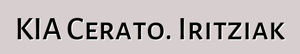 KIA Cerato. Iritziak