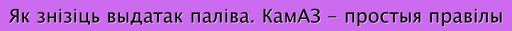 Як знізіць выдатак паліва. КамАЗ - простыя правілы