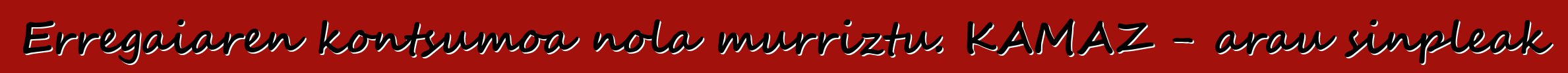 Erregaiaren kontsumoa nola murriztu. KAMAZ - arau sinpleak